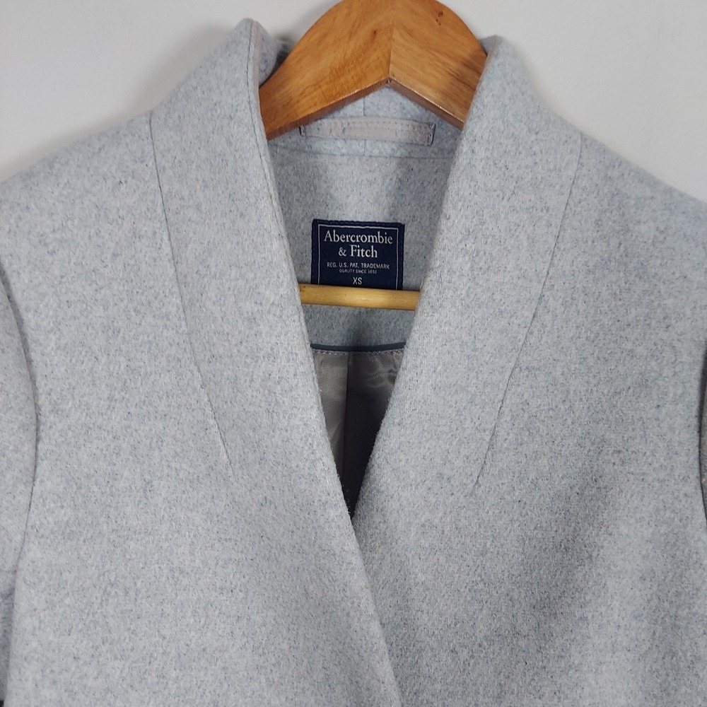 Abercrombie & Fitch Two Button Lined Winter Coat Light Gray XS - Picture 6 of 12